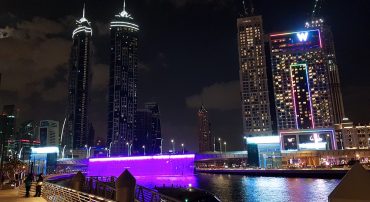 Cold winter evening at Dubai Canal