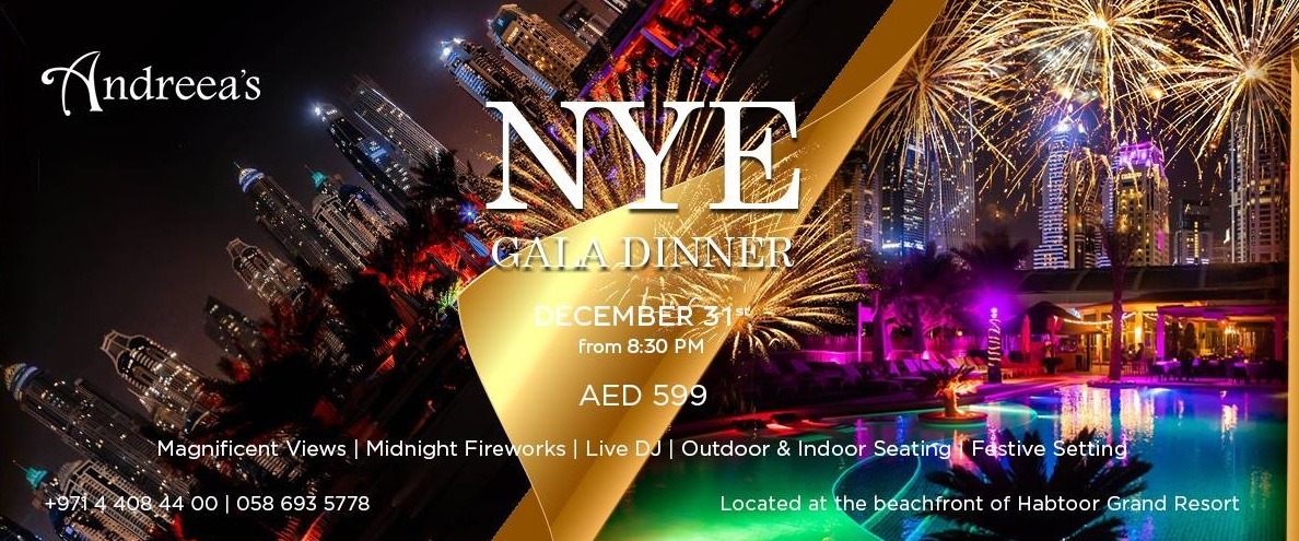 Andreea’s NYE 2019 Gala dinner - Coming Soon in UAE   