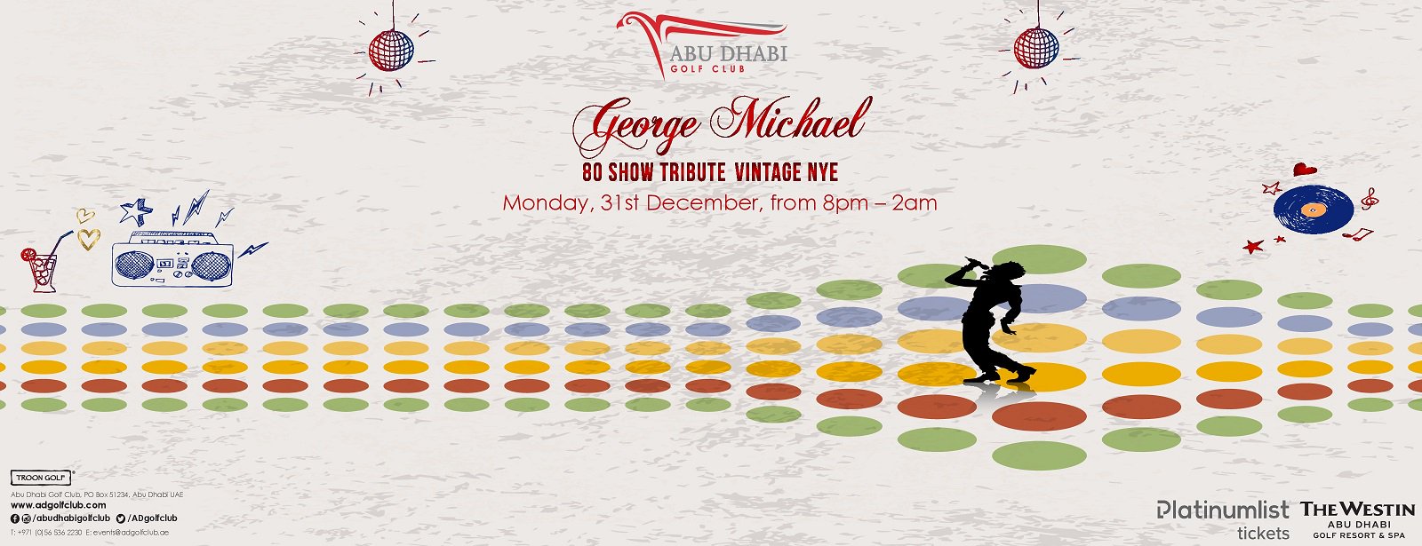 George Michael 80 Show Tribute Vintage NYE at Abu Dhabi Golf Club - Coming Soon in UAE   