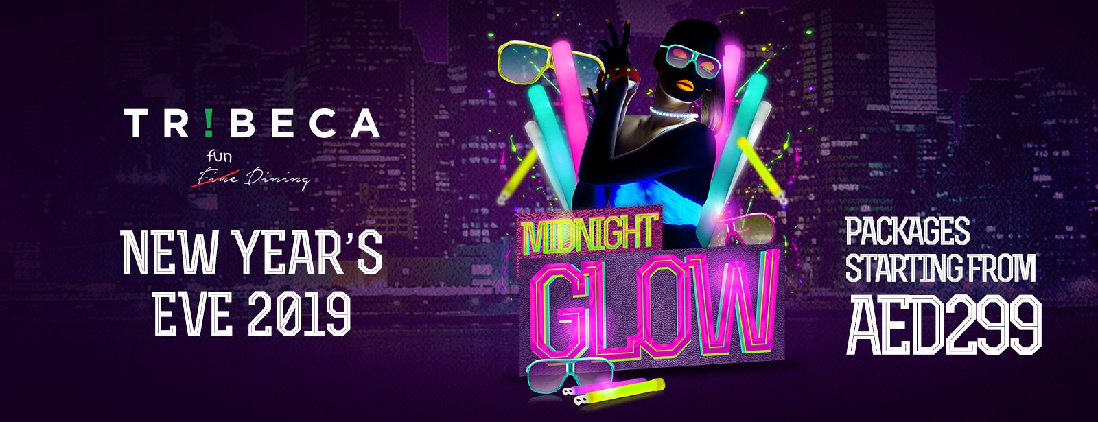 Midnight Glow – NYE 2019 at Tribeca JBR - Coming Soon in UAE   