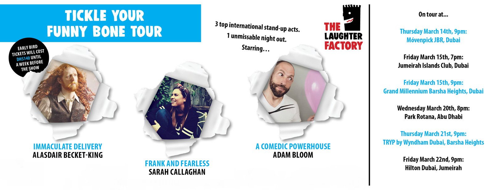 The Laughter Factory: Tickle your funny bone tour - Coming Soon in UAE   