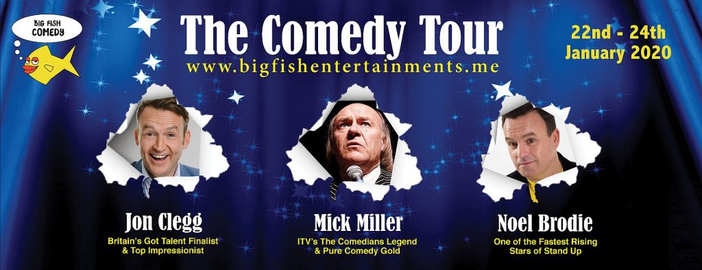 Big Fish Comedy presents Jon Clegg, Mick Miller, Noel Brodie - Coming Soon in UAE   