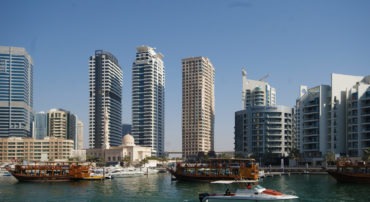 Cozy part of Dubai Marina during a sunny day